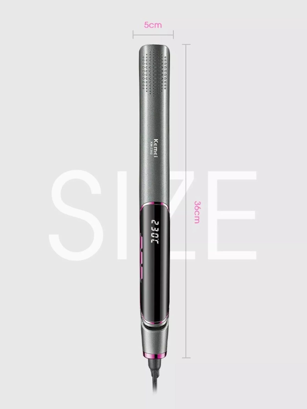 Ionic hair straightener full view with cable