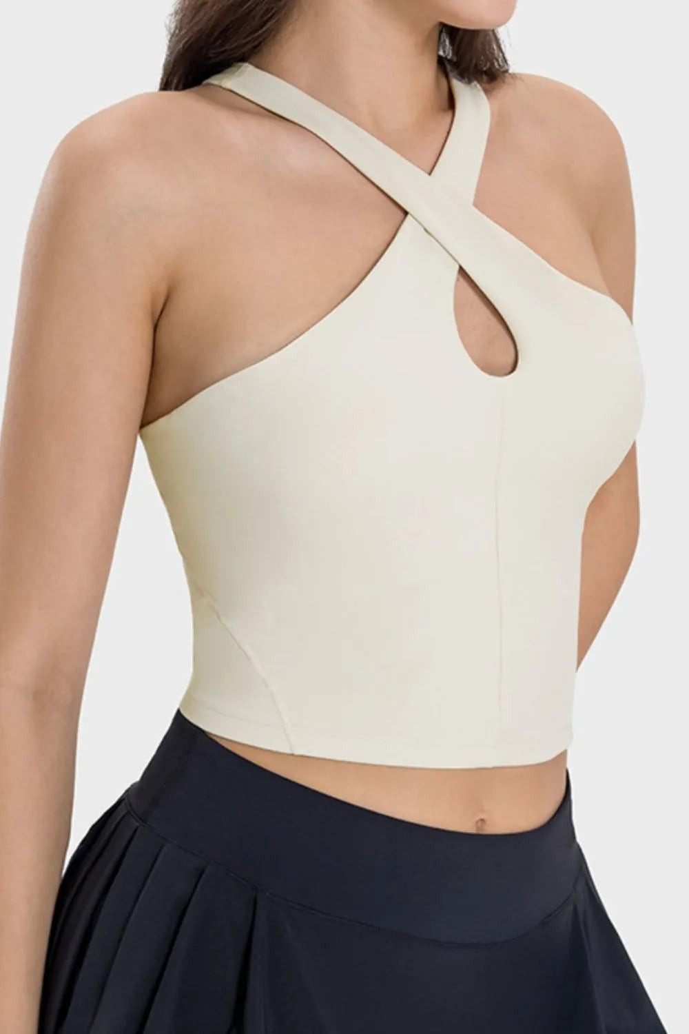 Millennia Crisscross Grecian Neck Active Cami - Fashorio