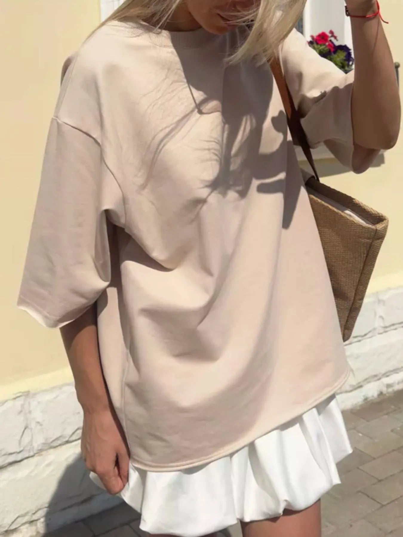 Round Neck Half Sleeve Oversized T-Shirt - Fashorio