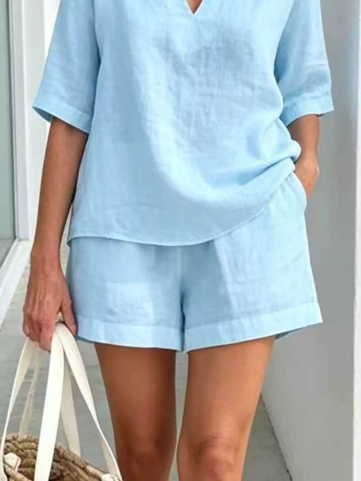Half sleeve detail on the matching set top