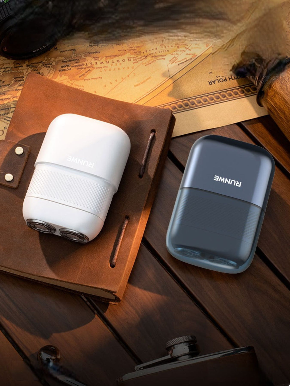 Portable mini electric shaver in white