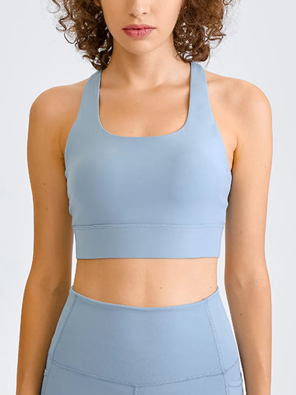 Square neck racerback cropped tank side view