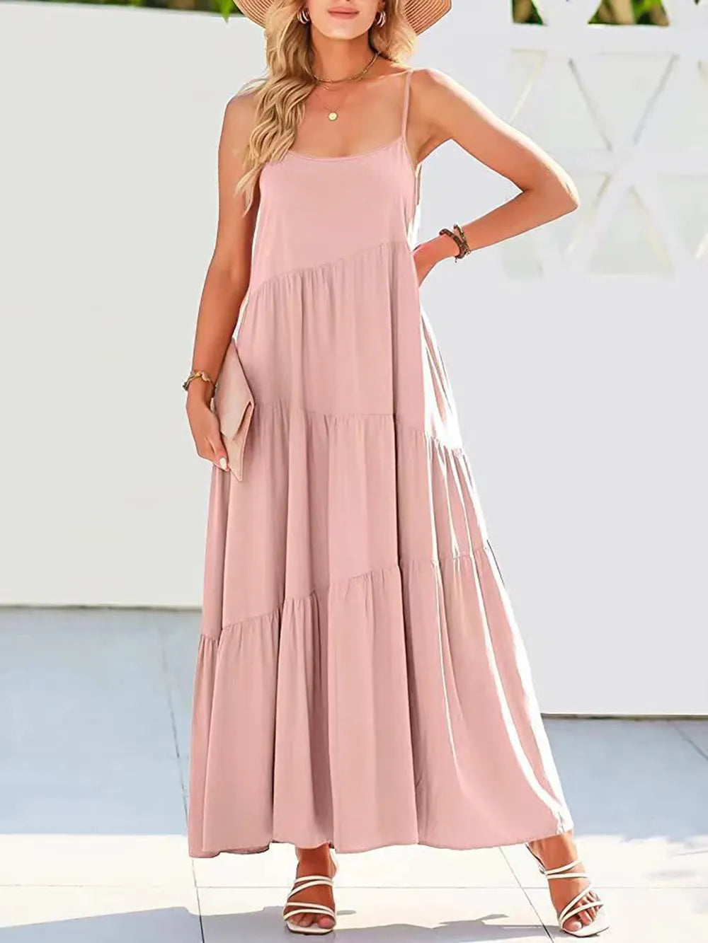 Ruched maxi dress full length