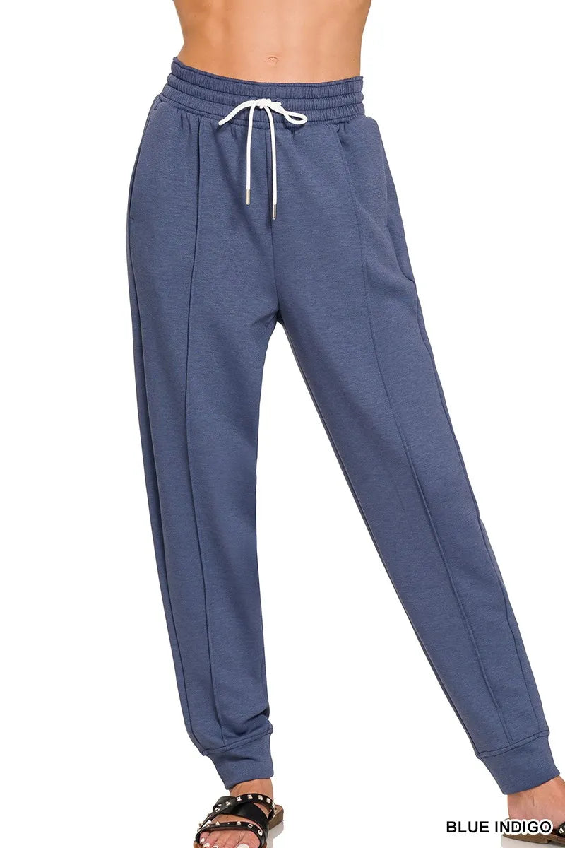 Zenana Drawstring Scuba Sweatpants with Pockets - Fashorio