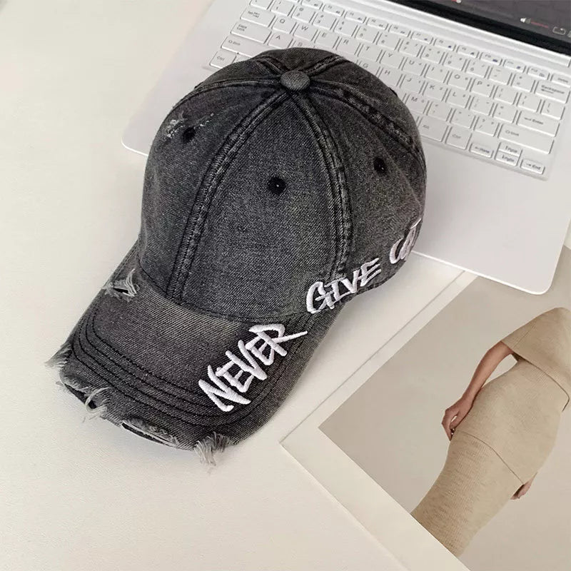 Baseball cap styled as a casual everyday hat
