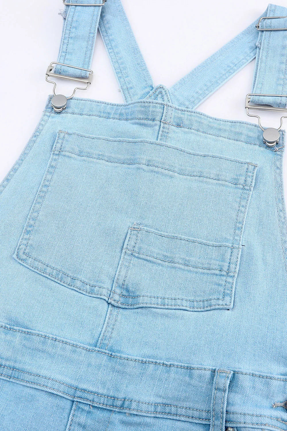 Distressed Denim Overalls with Pockets - Fashorio