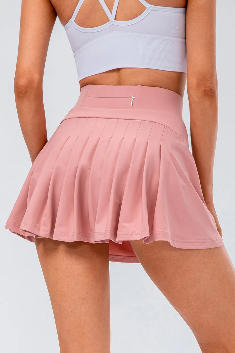 High Waist Pleated Active Skirt front view