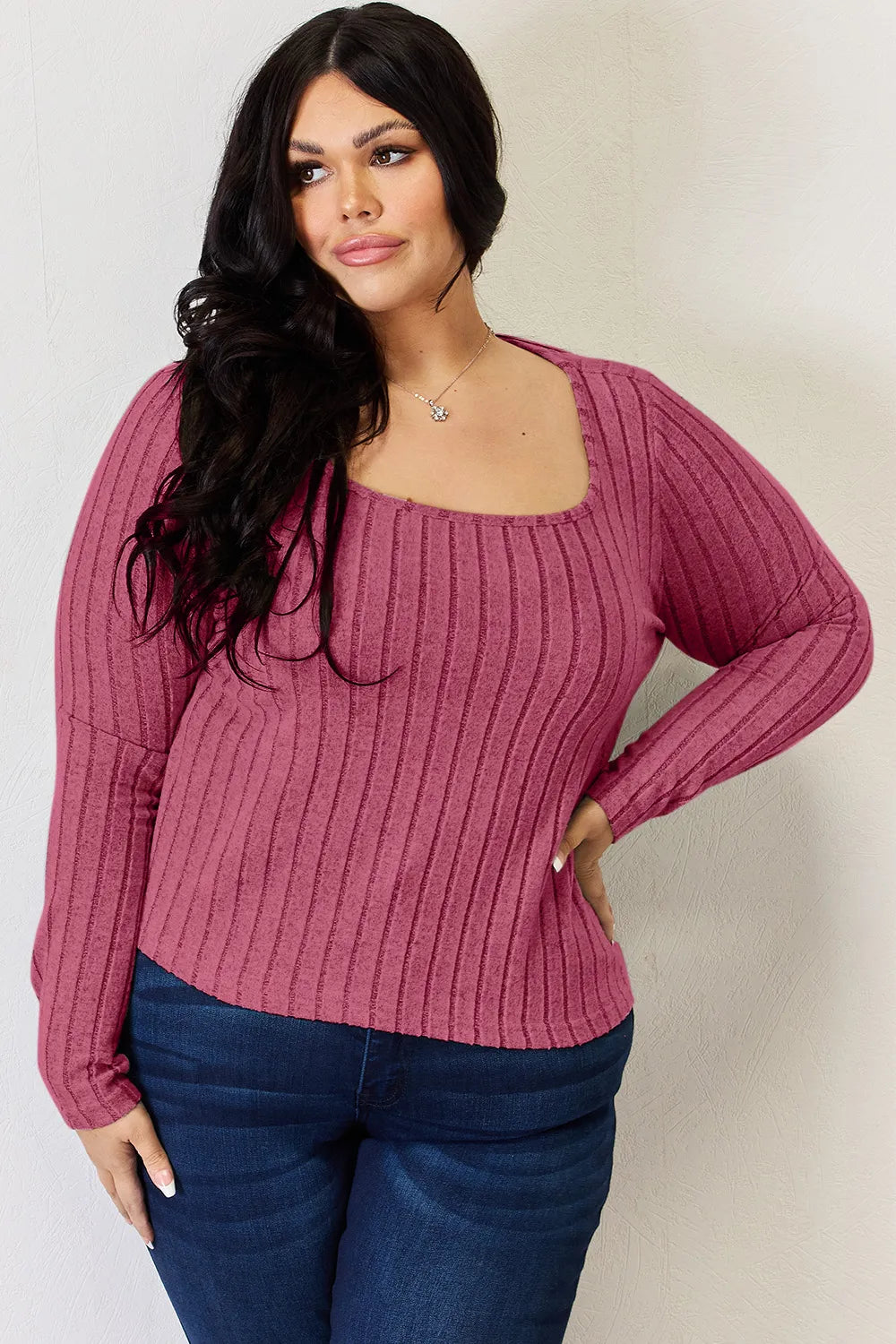 Basic Bae Ribbed Long Sleeve Top, view 32