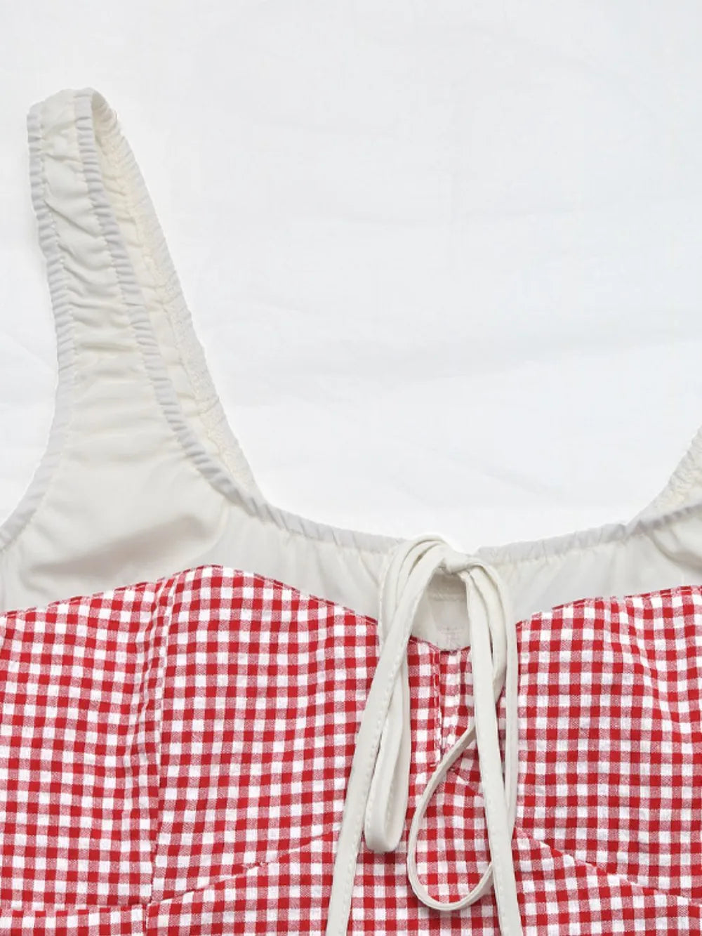 Contrast plaid tank top full length styling