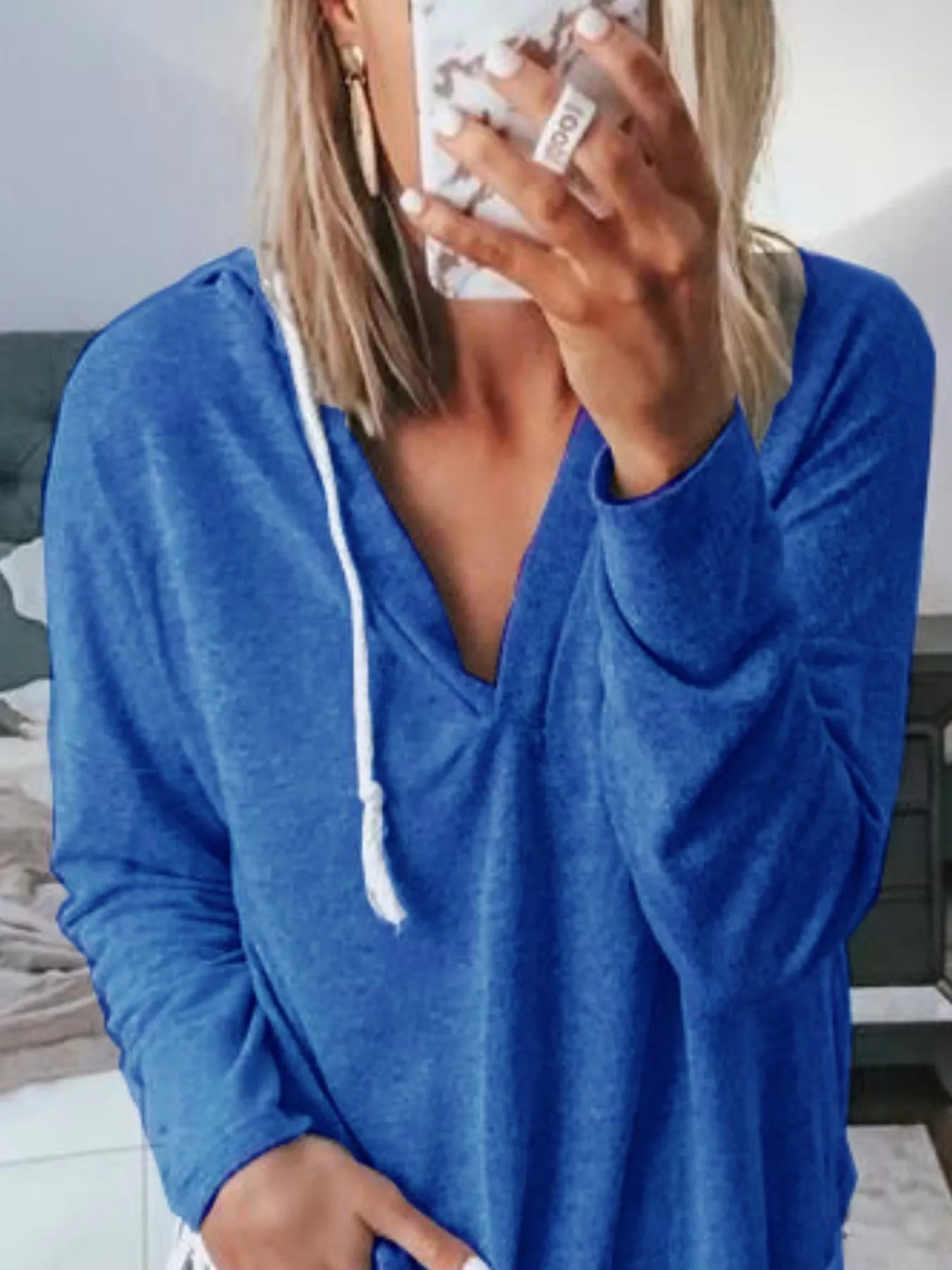 Full Size Drawstring Long Sleeve Hoodie Plus Size - Fashorio