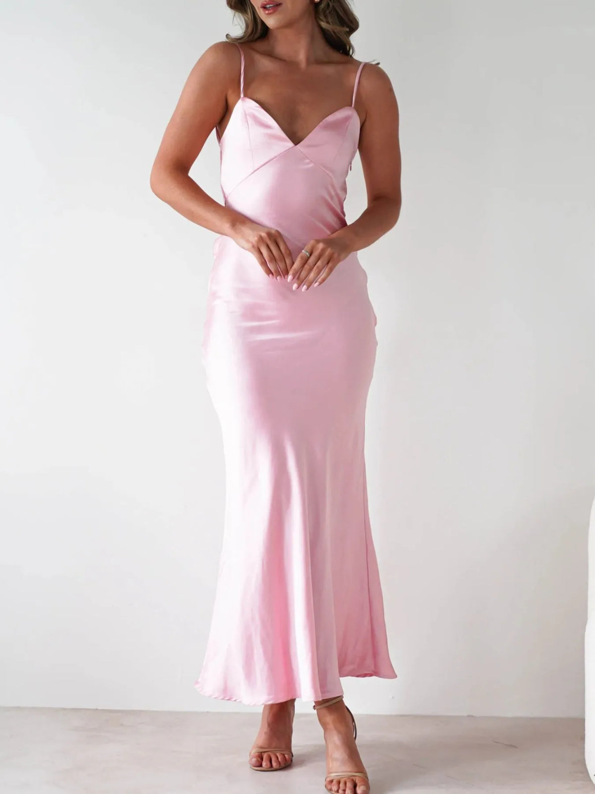 satin backless cami dress back styled