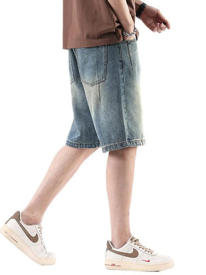 Men's Wide Leg Denim Shorts - Fashorio