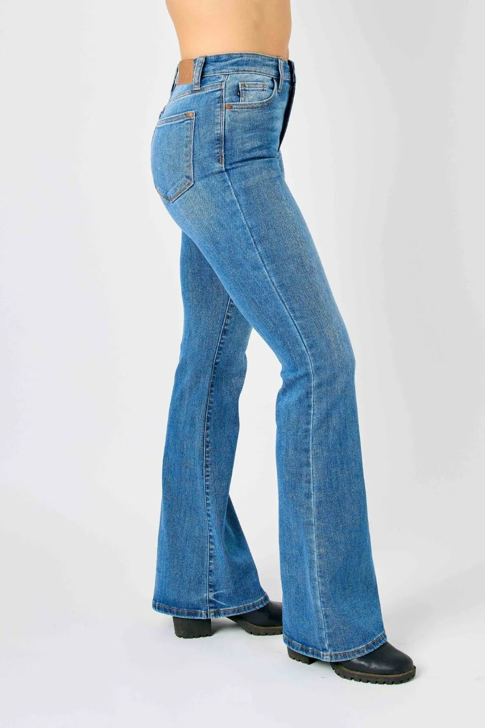 Judy Blue Full Size High-Waisted Classic Flare Jeans Plus Size - Fashorio