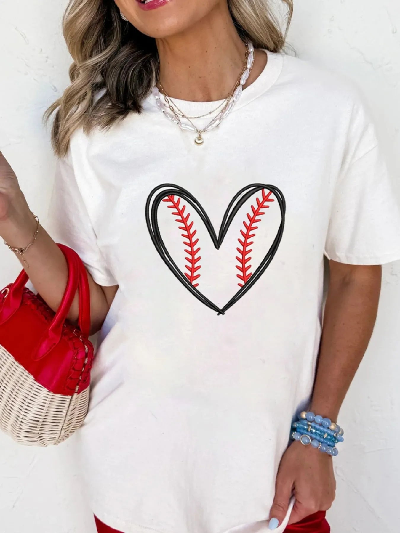 Heart Graphic Short Sleeve T-Shirt - Fashorio