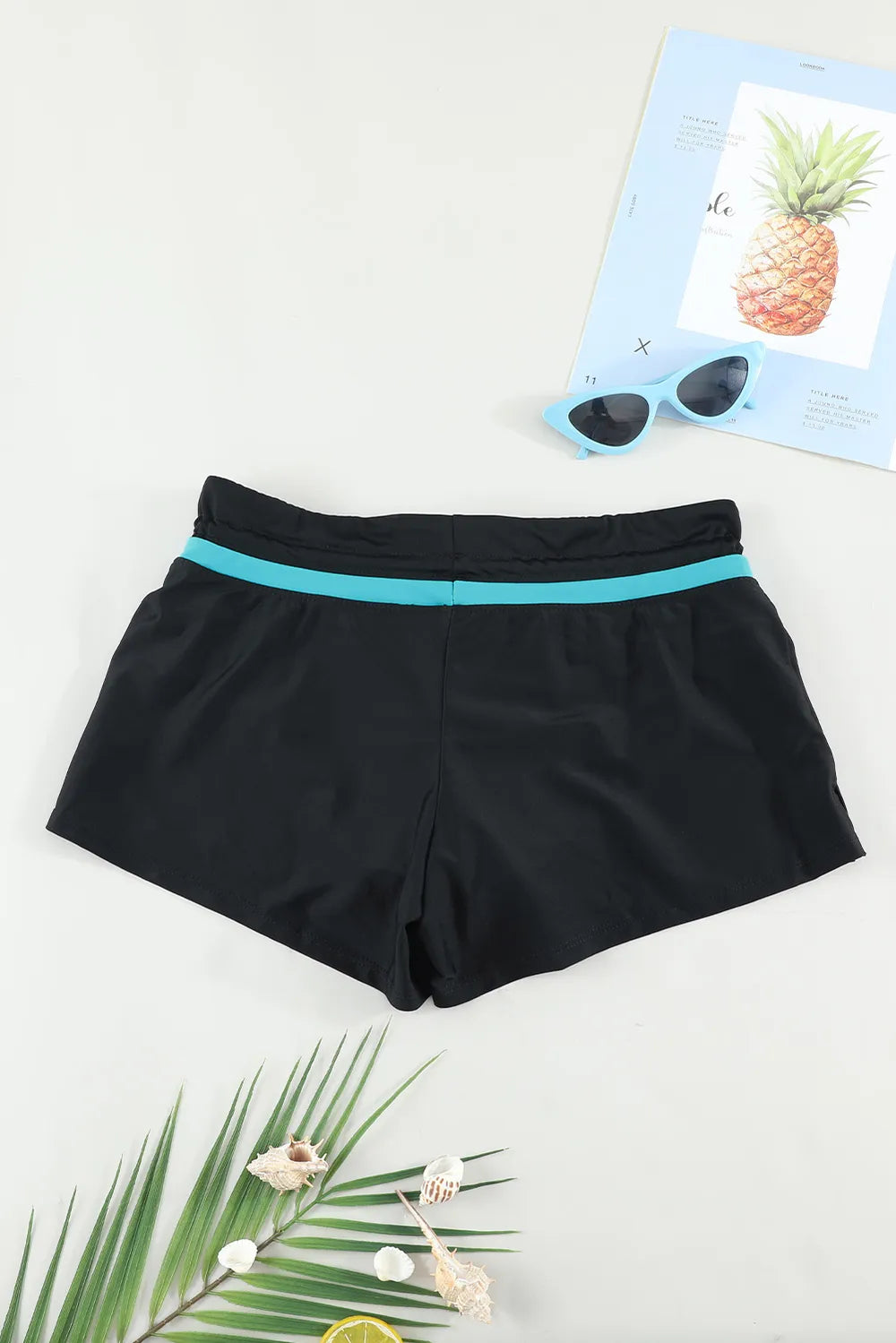 Drawstring swim shorts side view