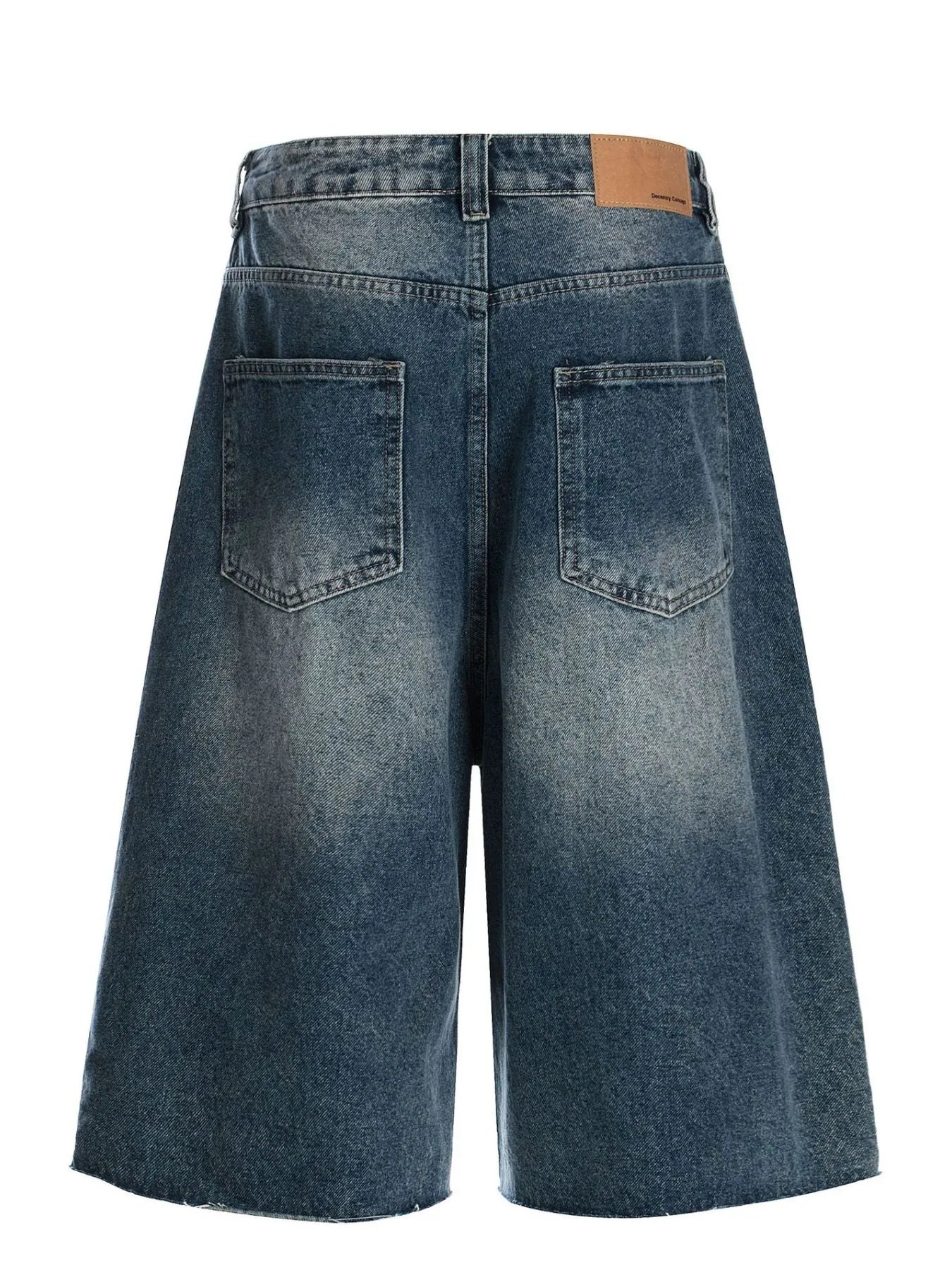 Men's Pearl Embellished Wide Leg Denim Shorts - Fashorio