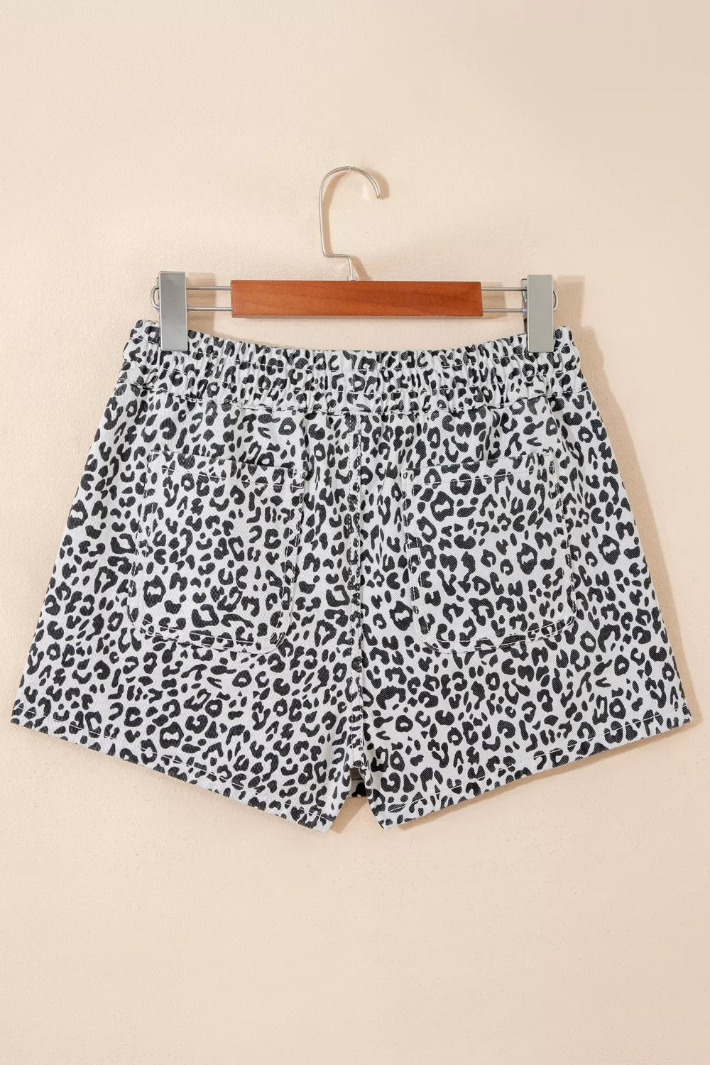 Leopard print denim skort styled with a tee