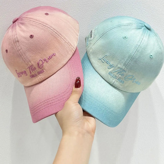 Embroidered Adjustable Cotton Baseball Cap Blush Pink One Size - Fashorio