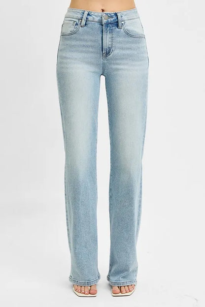 RISEN High Rise Wide Leg 90's Jeans - Fashorio