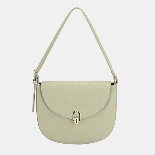 David Jones Metal Buckle Shoulder Bag Greyish Green One Size - Fashorio