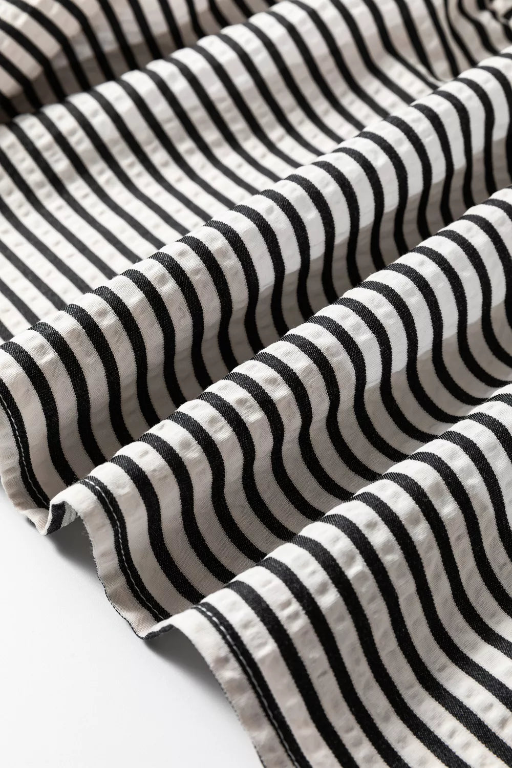 Womens striped tiered dress full length view