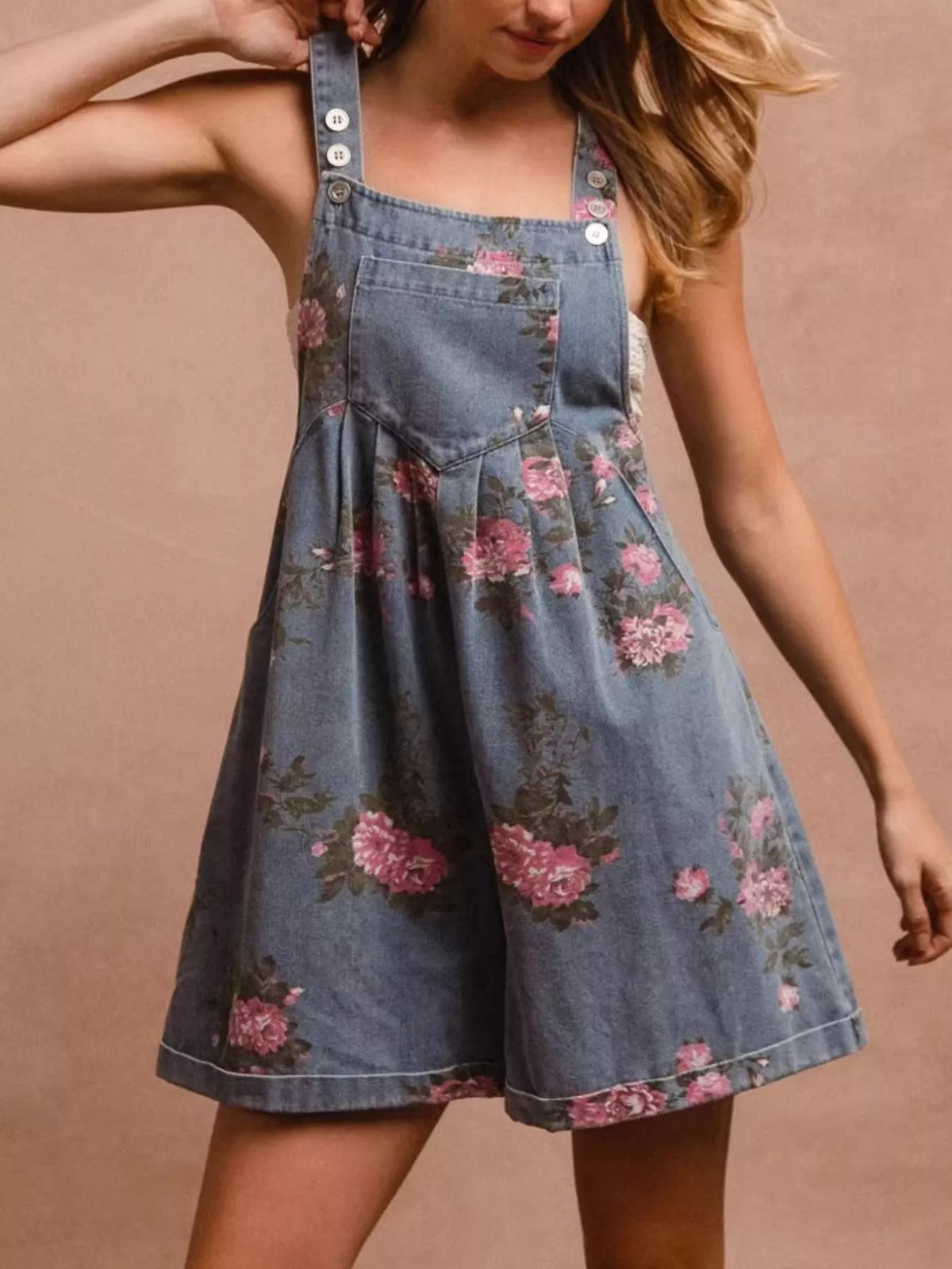 Floral overalls full length styling