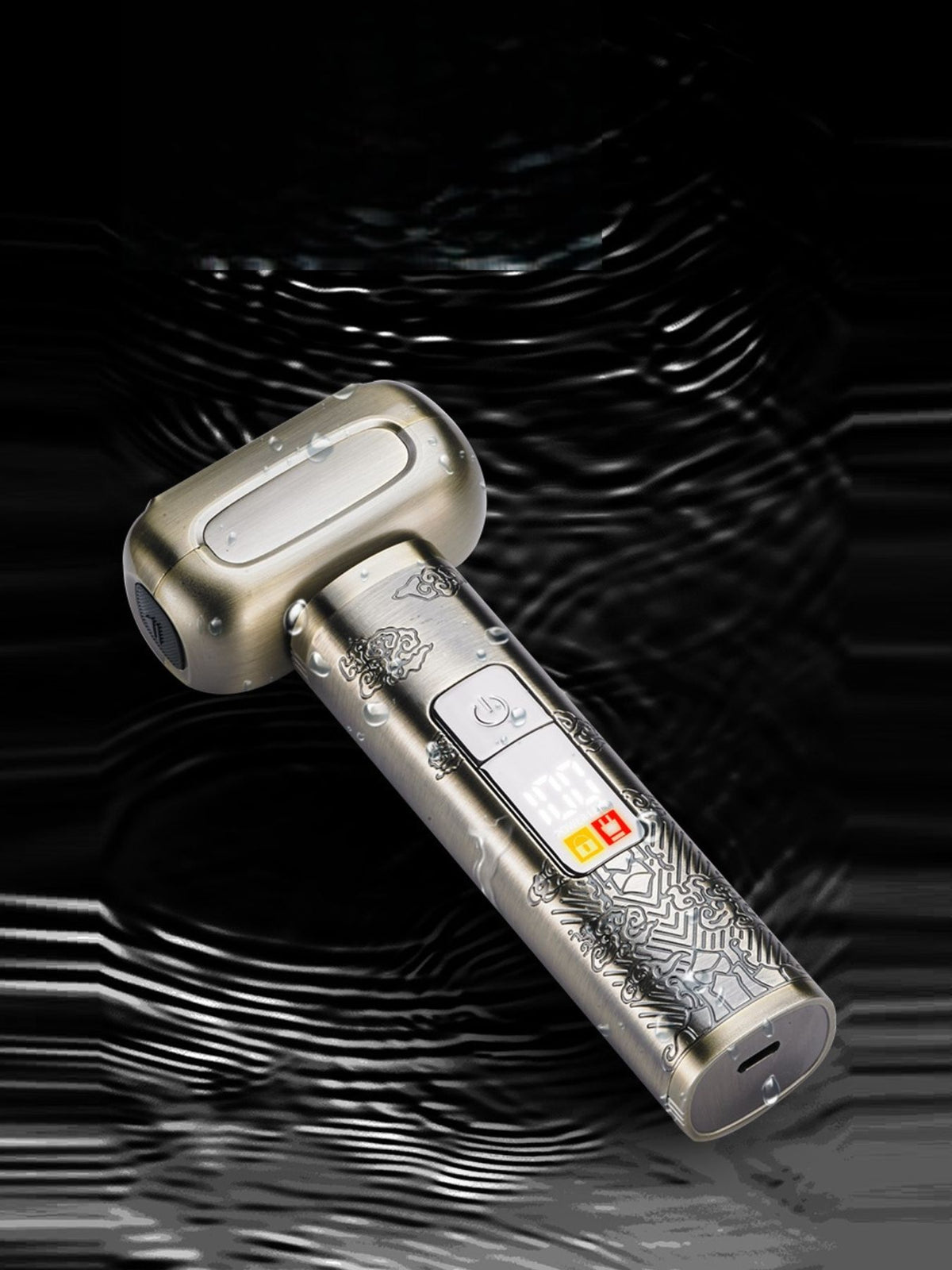 Portable shaver head close up