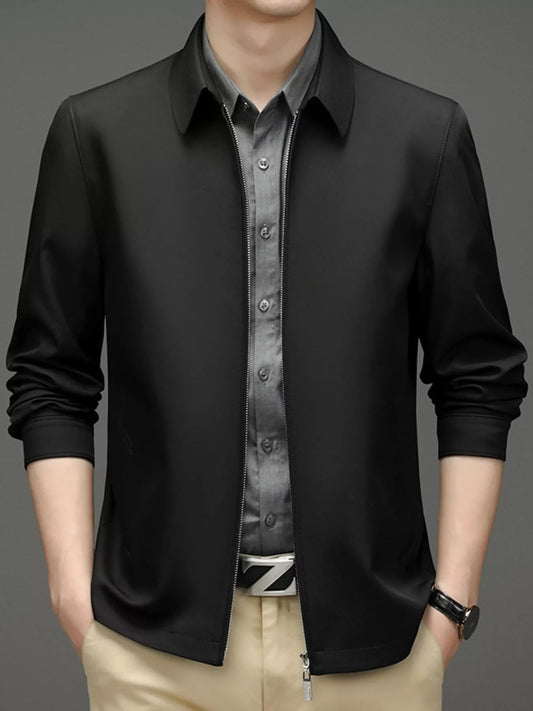 Men's Plus Size Zip Up Long Sleeve Jacket - Fashorio