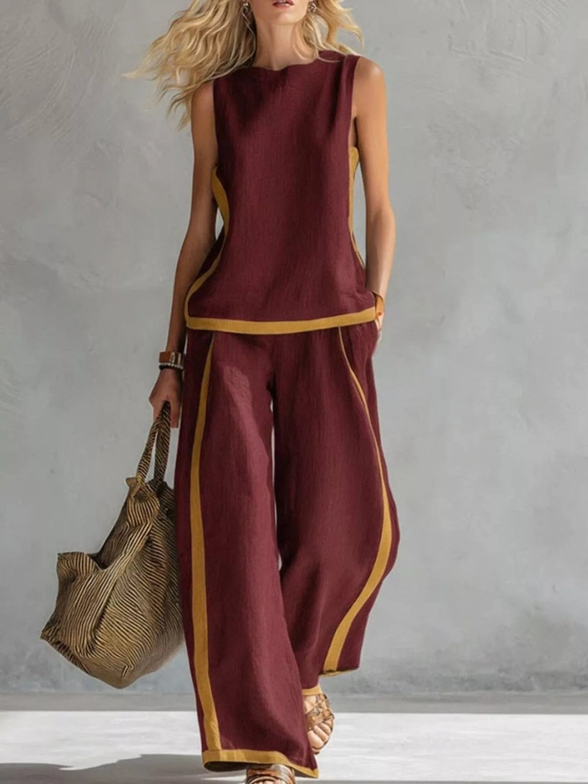 Womens tank top and pants set overview