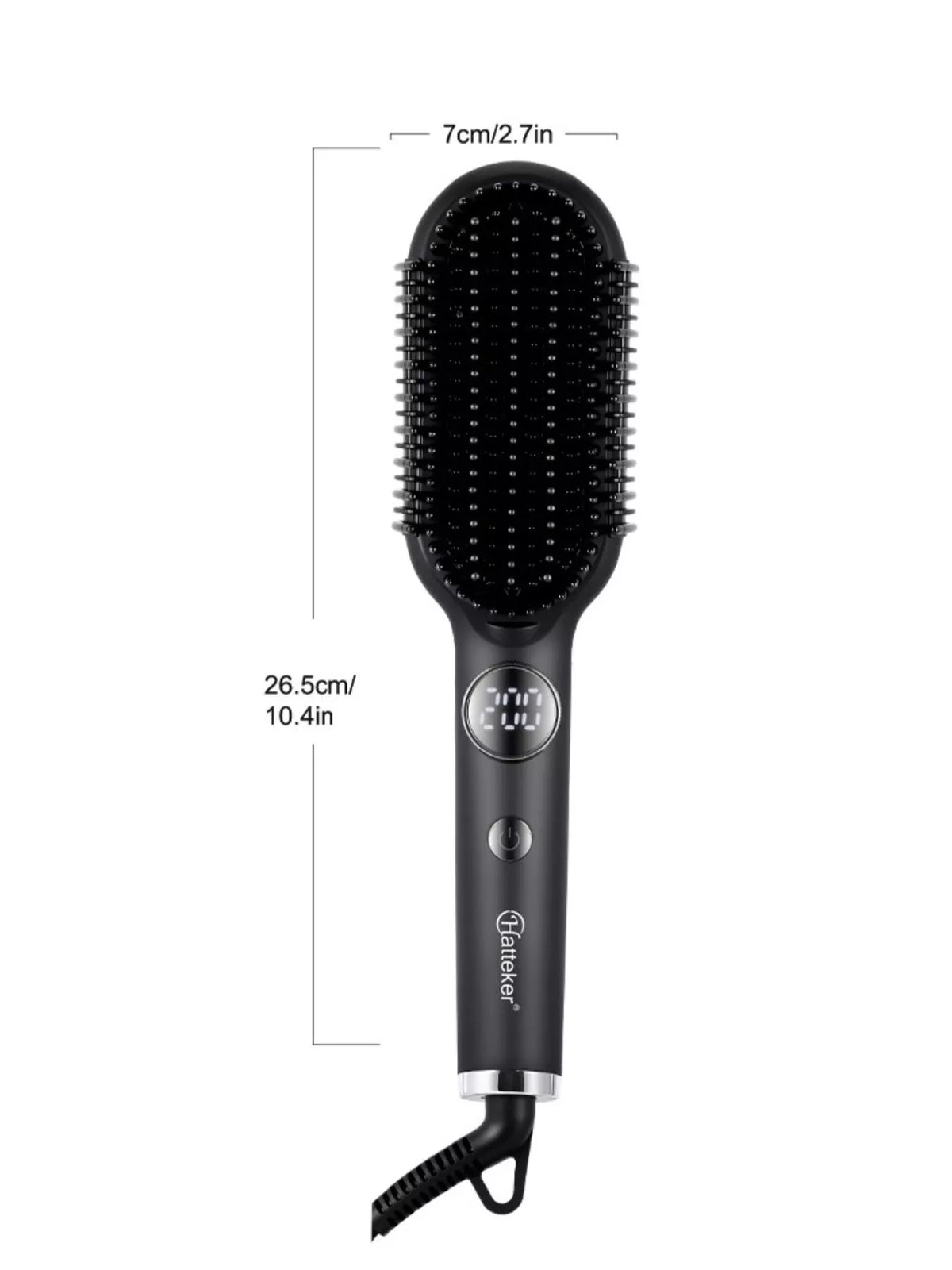 Portable straightening comb with cable