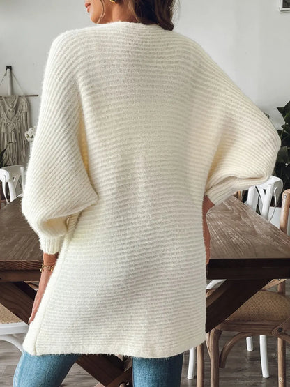 Open Front Long Sleeve Cardigan - Fashorio