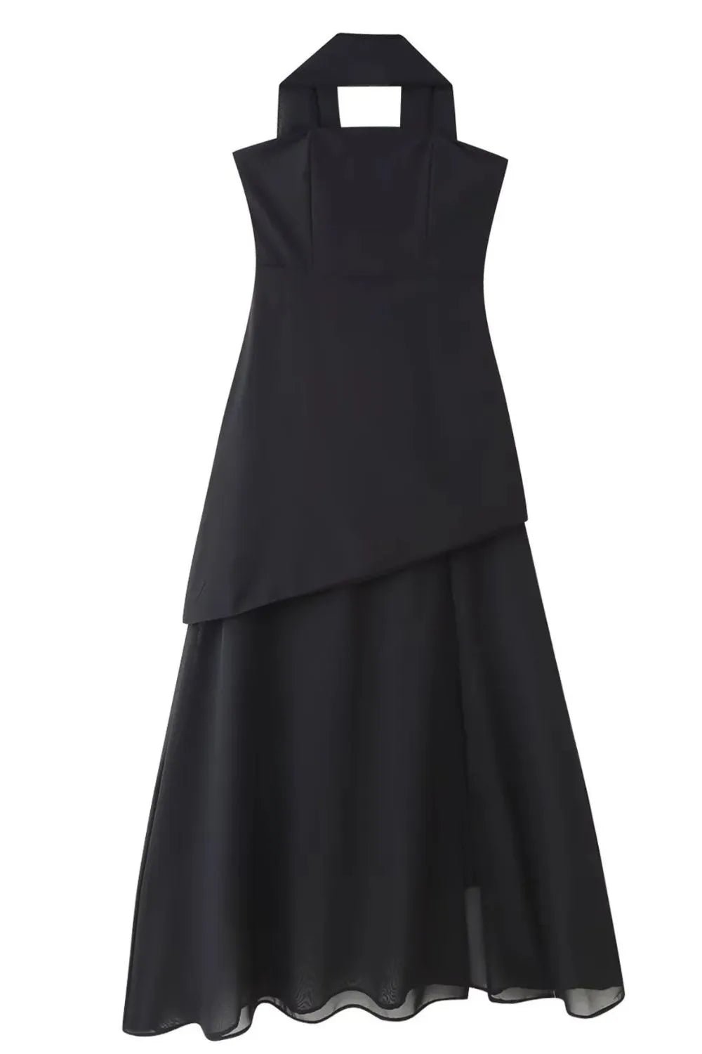 Layered tube maxi dress full length view