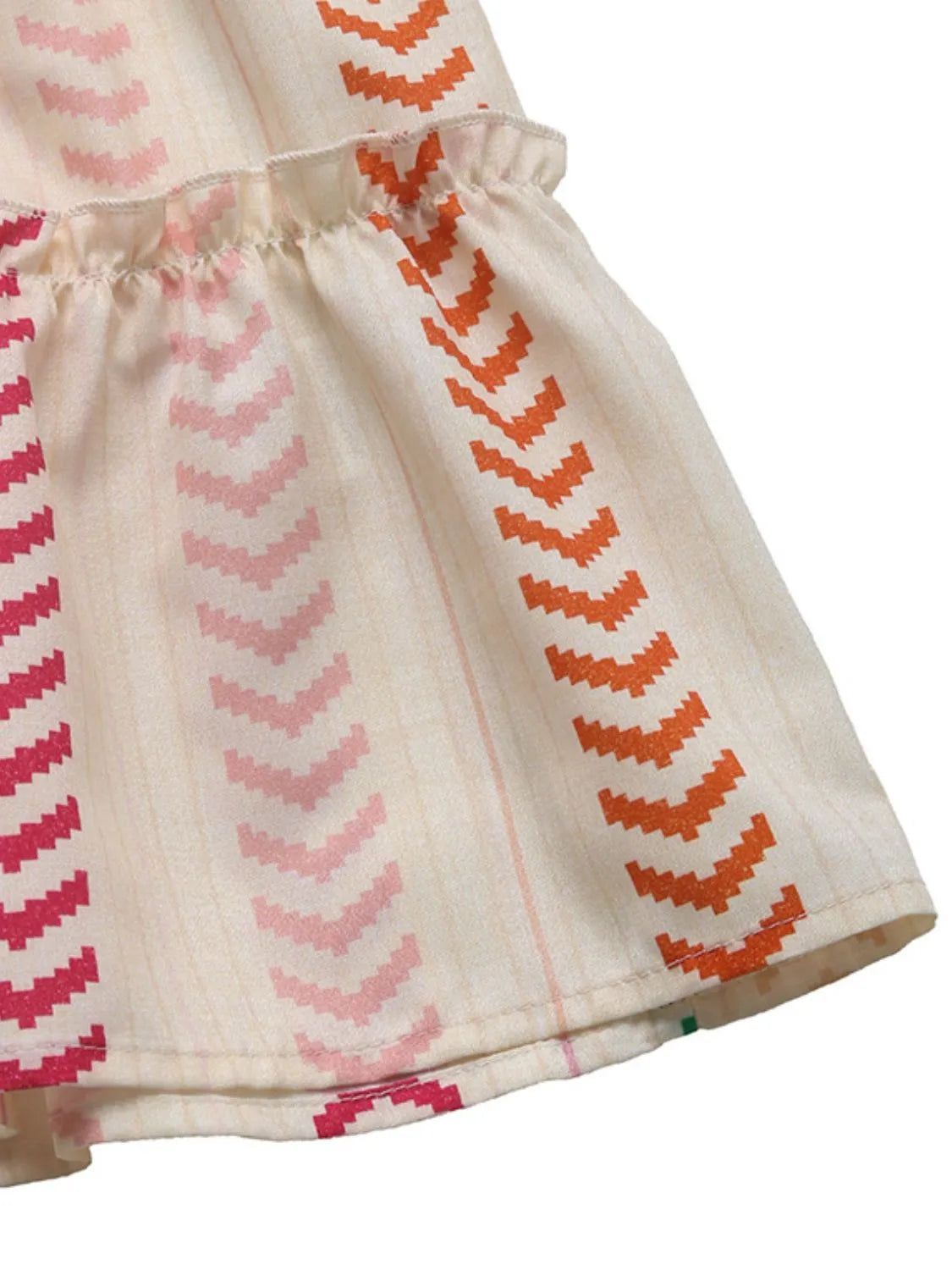 Close up of colorful print fabric