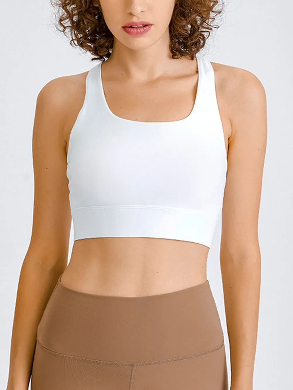Square neck racerback cropped tank
