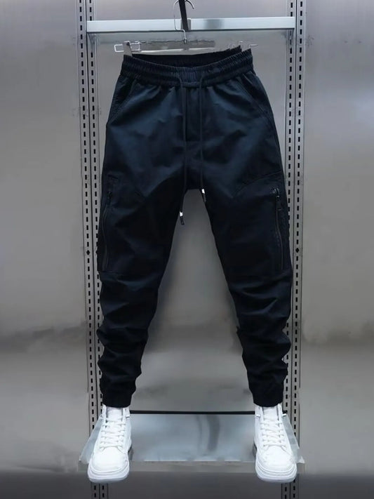 Men's Plus Size Elastic Waist Joggers Black - Fashorio