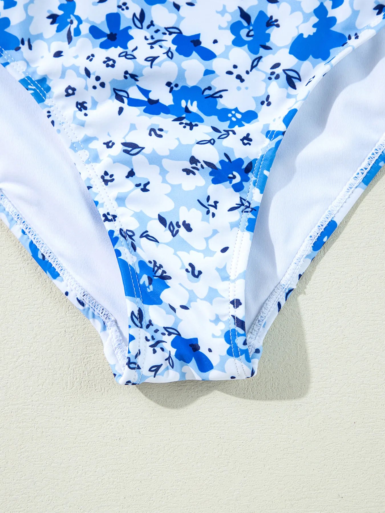 Floral Ruffled Strap Lace-up Hollow Out One Piece Swimsuit - Fashorio