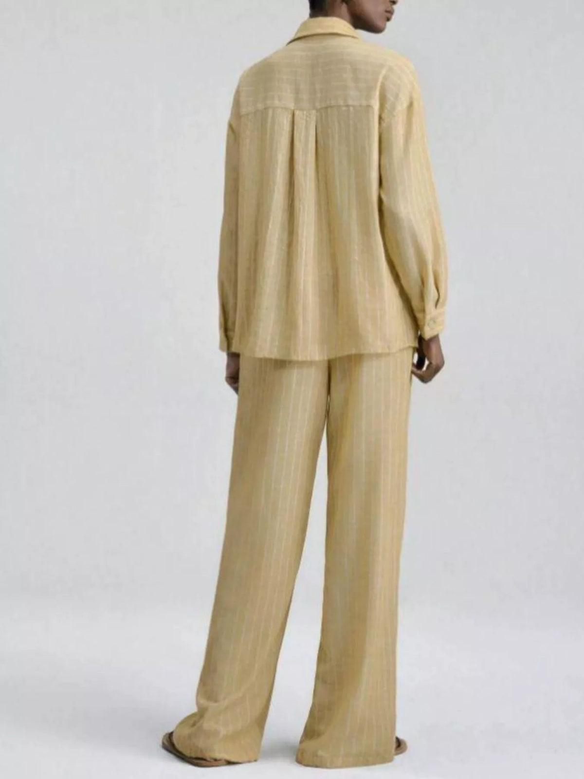 Striped Button Up Shirt and Pants Set, view 5