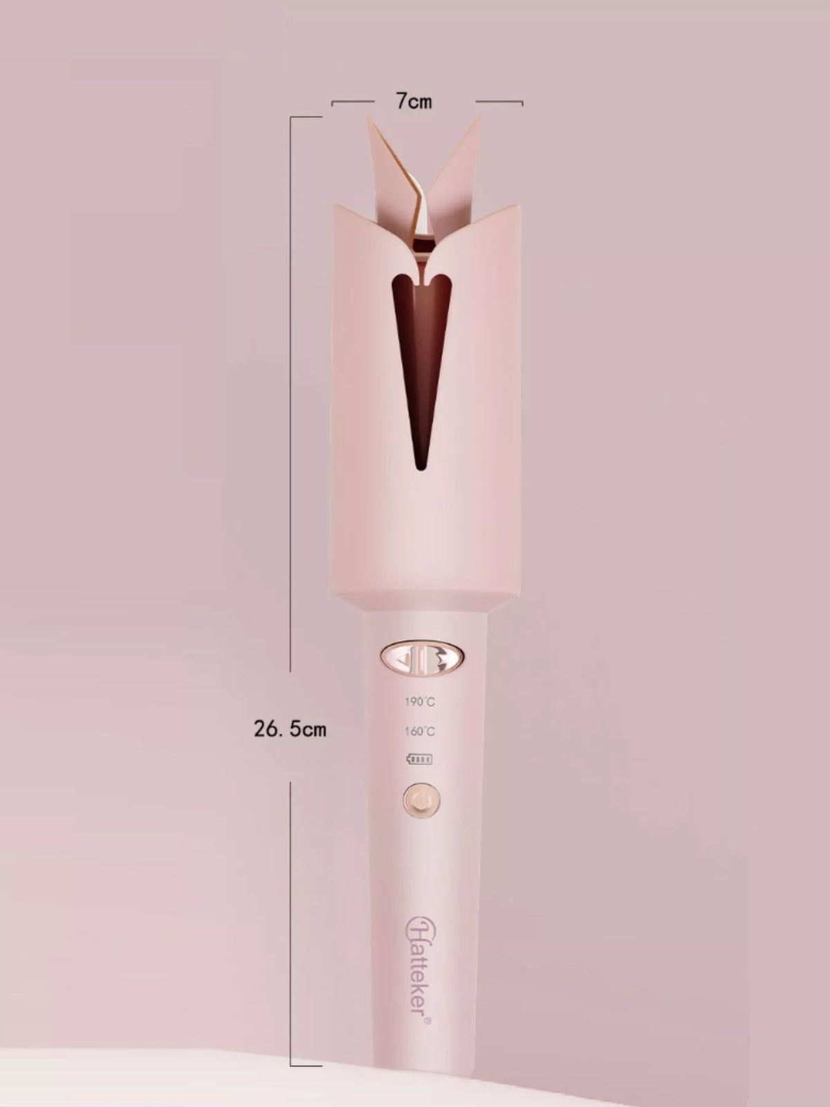 Curling iron placed on a surface