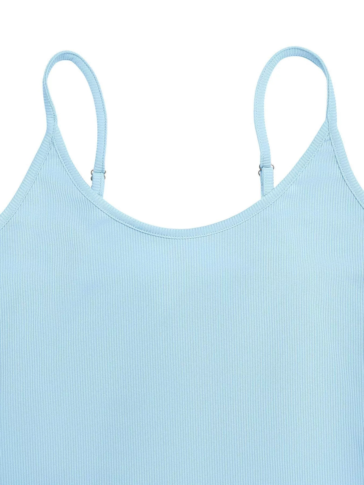 blue ribbed scoop neck bodycon maxi dress with mesh detail side view