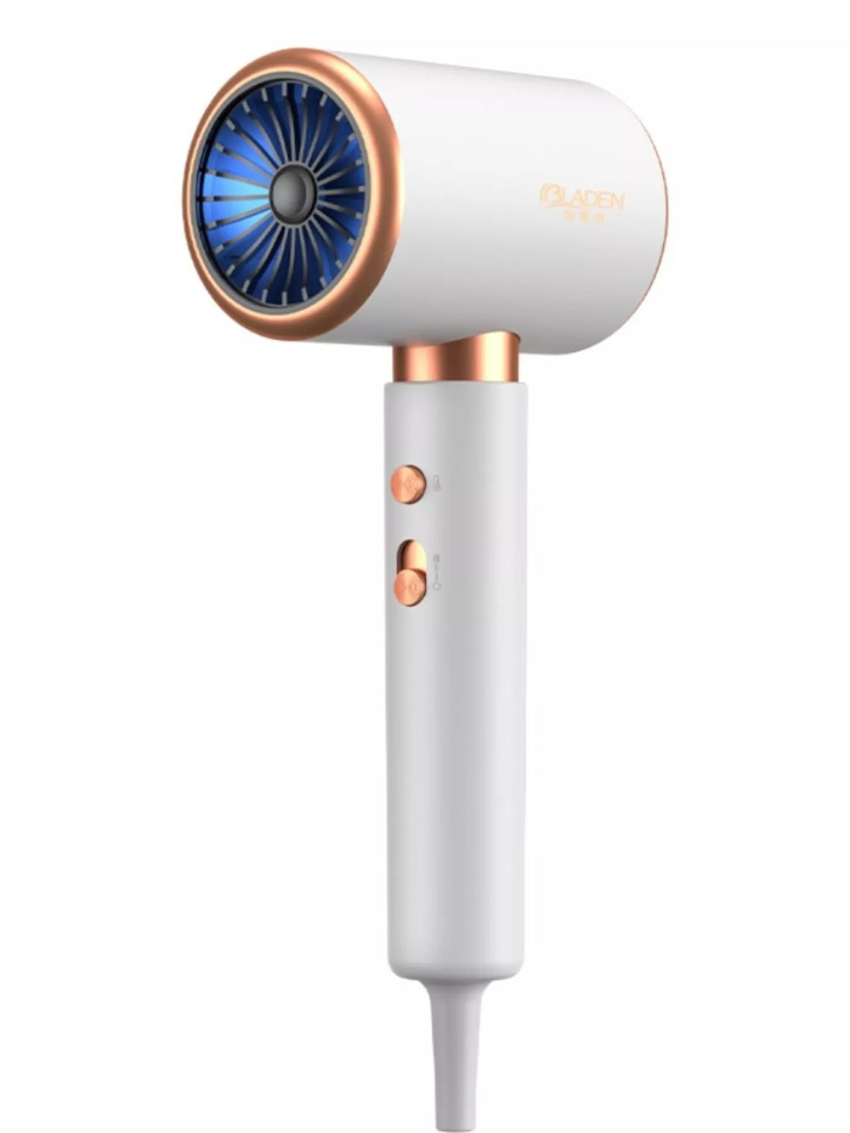 Hair dryer with blue light detail