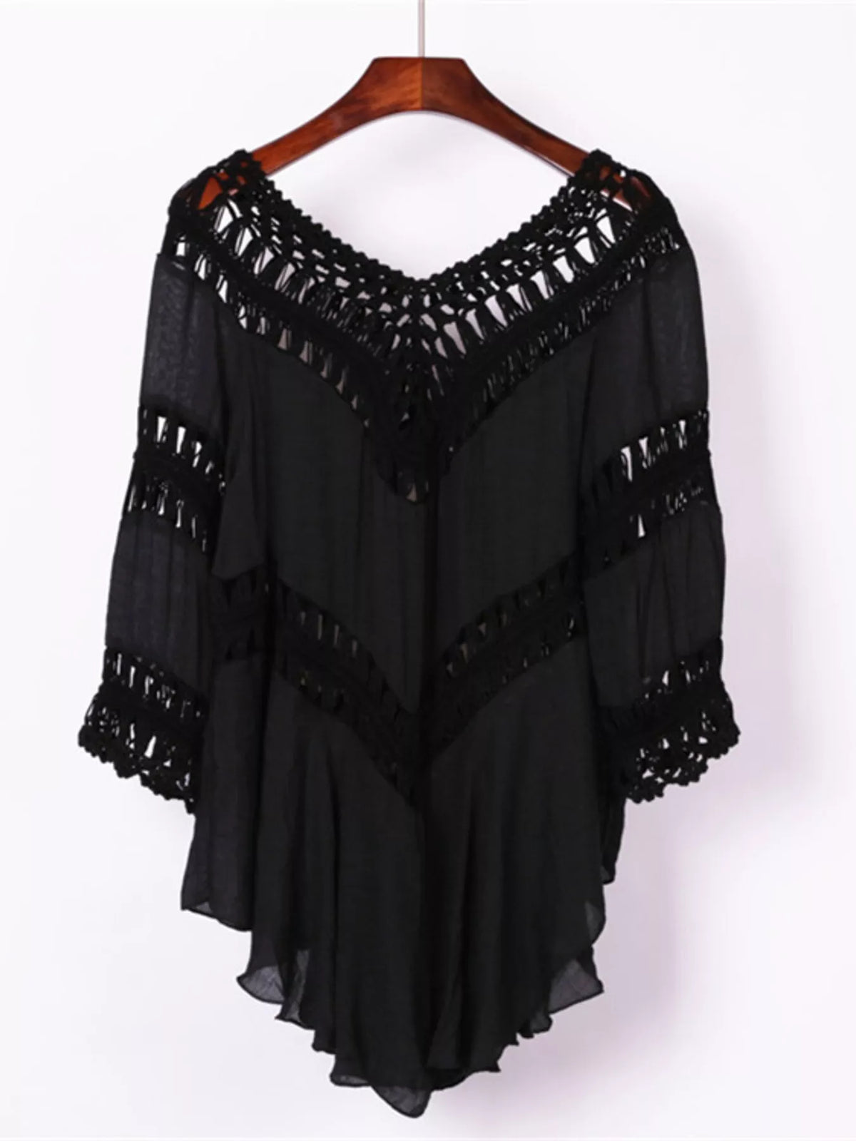 Crochet Trim Flowy Cover Up Dress additional view