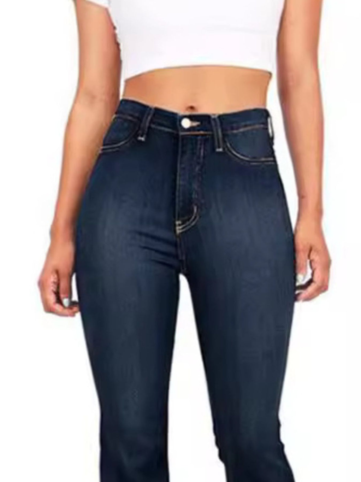 Bootcut denim full length flattering leg