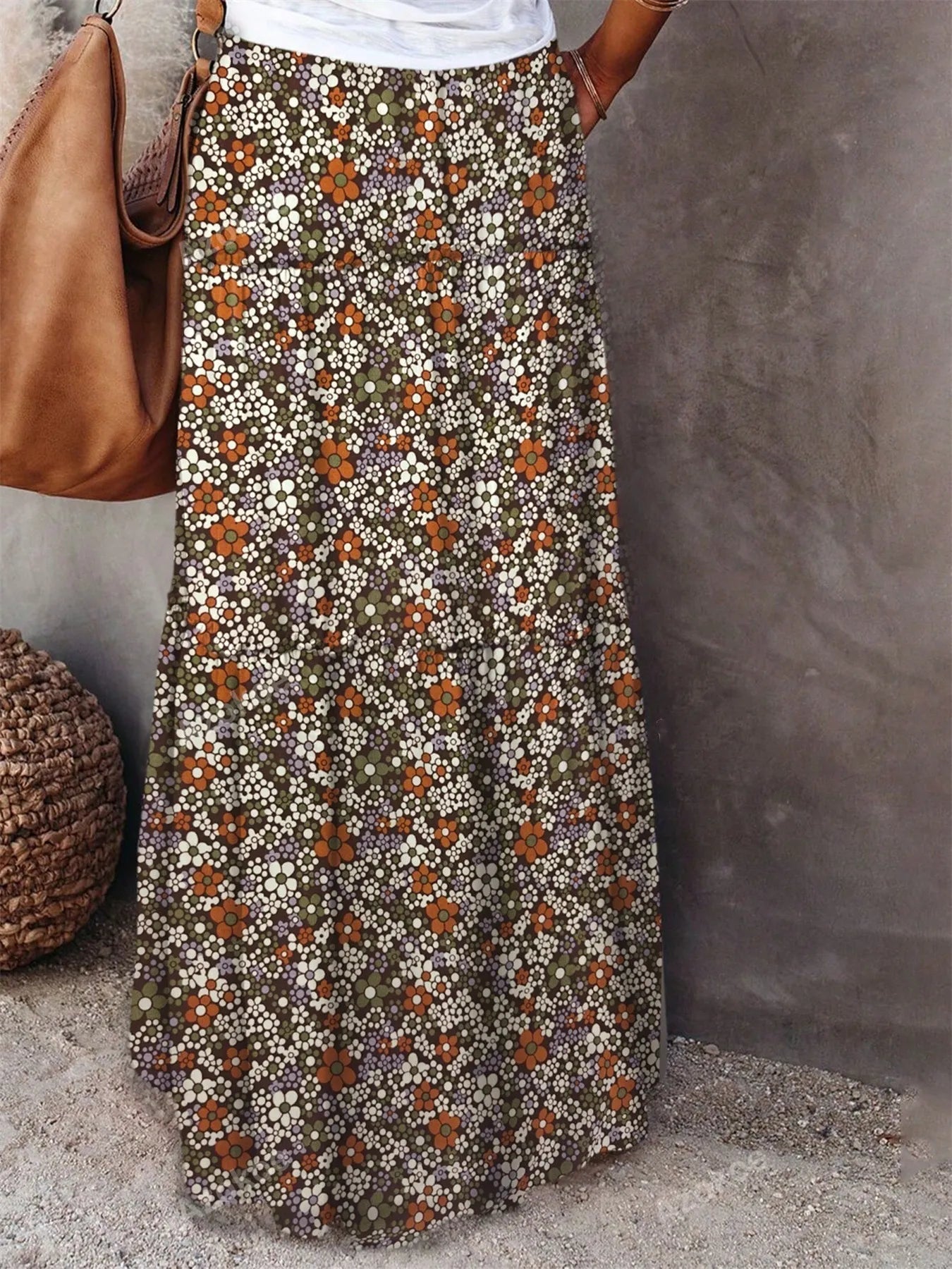 Floral Print Maxi Skirt - Fashorio