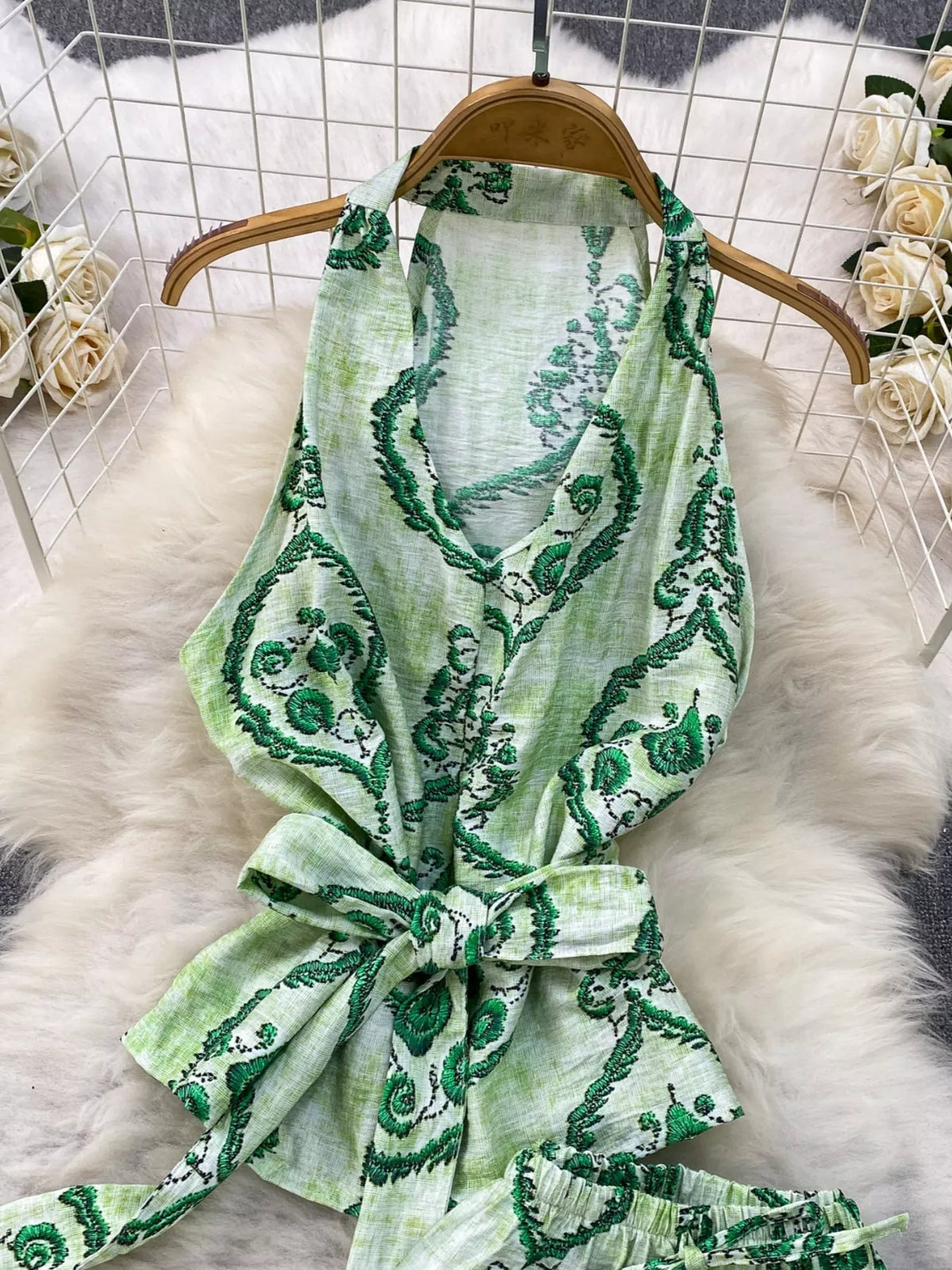 Sleeveless Top and Wide Leg Pants Set, view 14