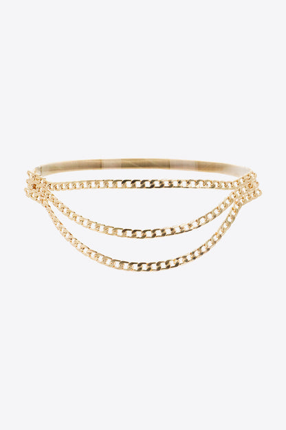 Metal Triple-Layered Chain Belt Gold One Size - Fashorio