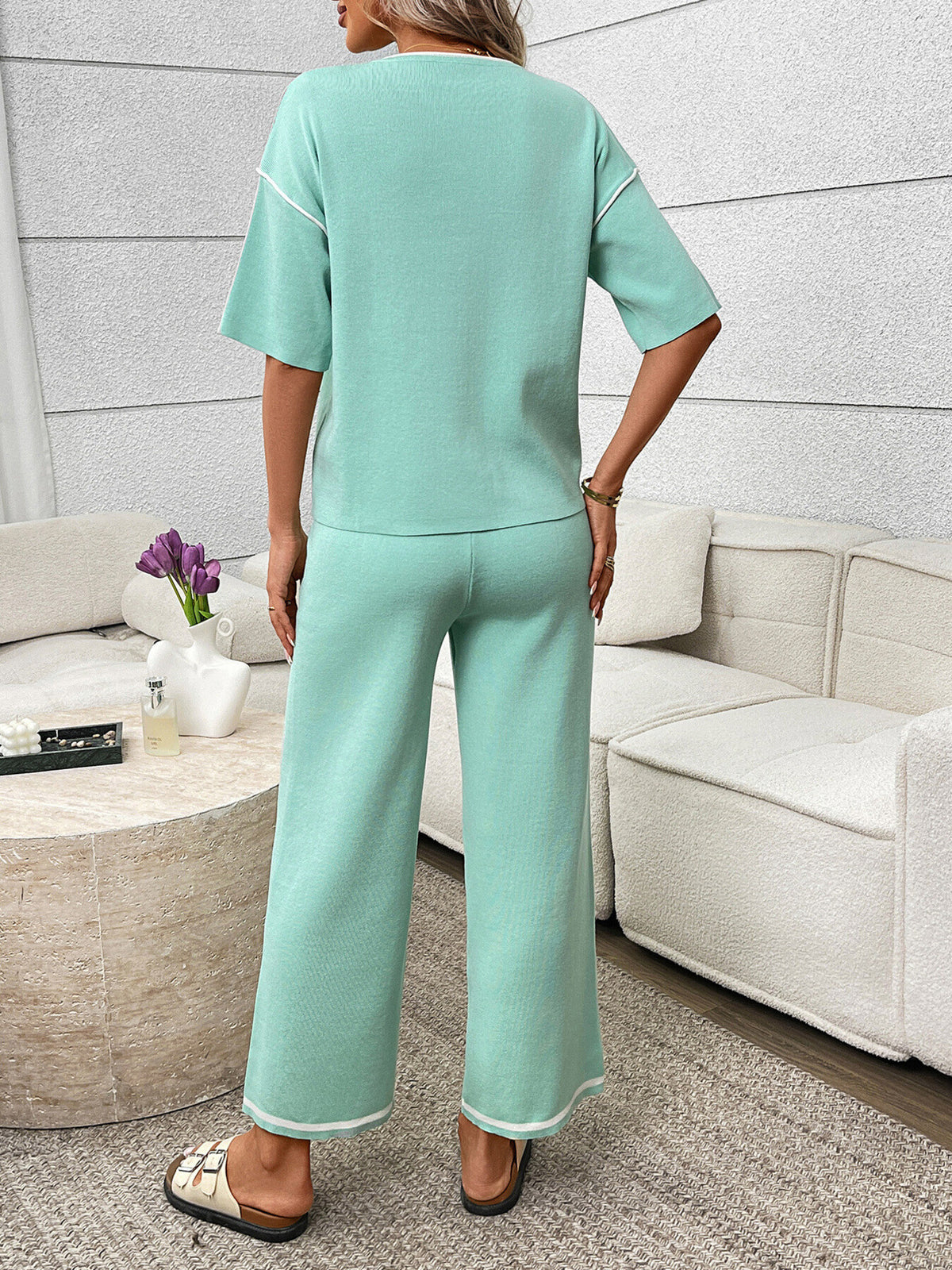 Two piece pants set back view