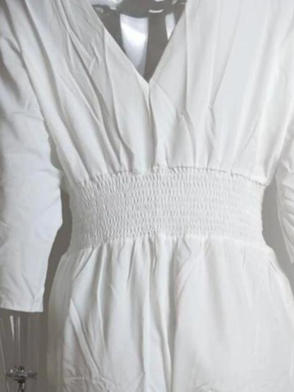 Full Size Wide-Leg Wrap Jumpsuit with Kimono Sleeves Plus Size - Fashorio