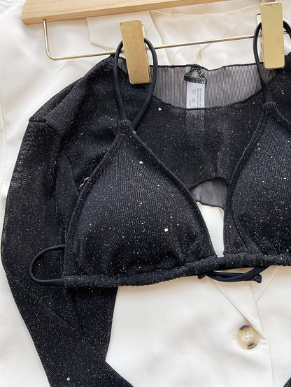 Glitter Three-Piece Swim Set - Fashorio