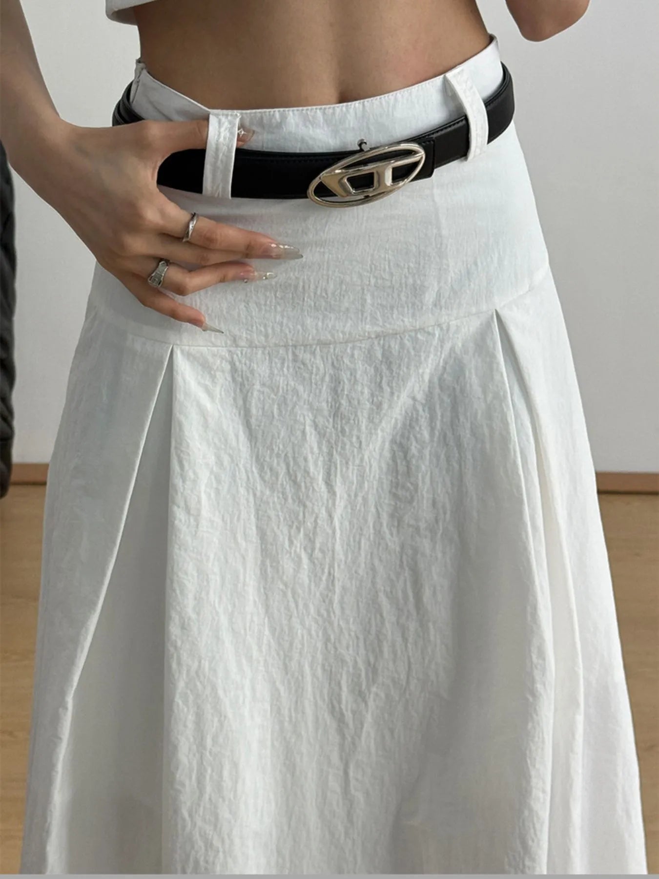 High Waist A-Line Maxi Skirt - Fashorio