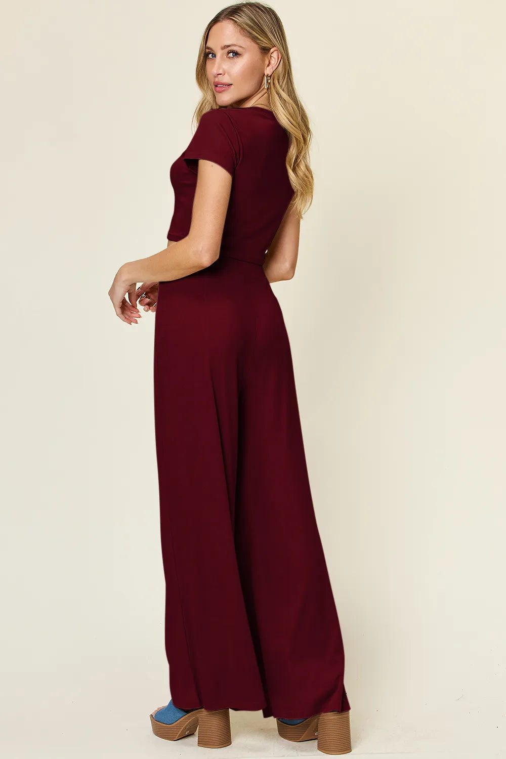 Styled view of the round neck matching set